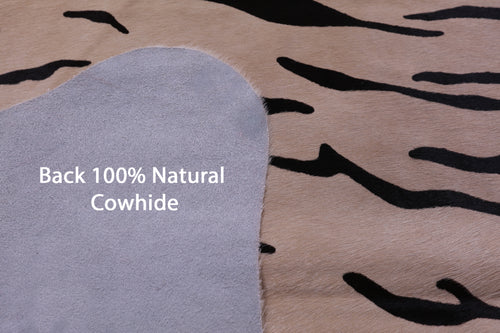 Tiger Animal Print Natural Cowhide Rug - X-Large 7' 3