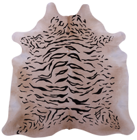Thumbnail for Tiger Animal Print Natural Cowhide Rug - X-Large 7' 3