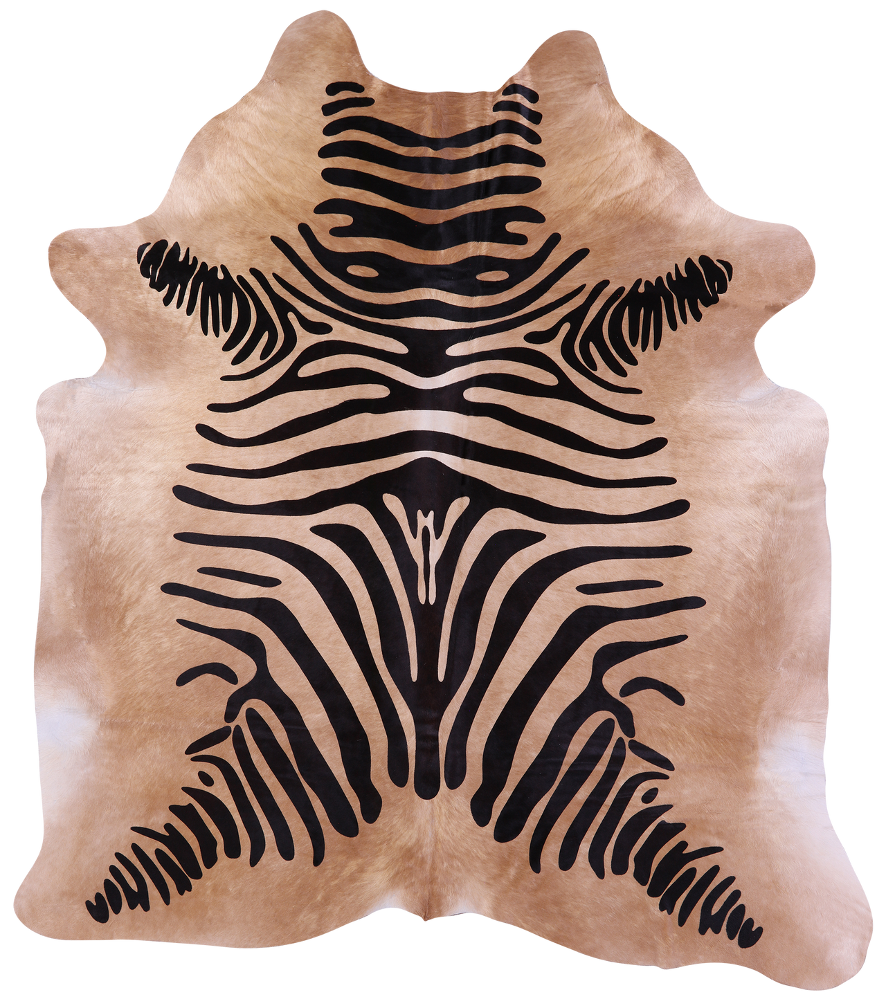 Zebra Animal Print Natural Cowhide Rug - X-Large 7' 6"H x 6' 9"W