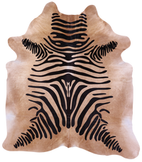Thumbnail for Zebra Animal Print Natural Cowhide Rug - X-Large 7' 6
