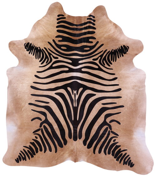 Zebra Animal Print Natural Cowhide Rug - X-Large 7' 6