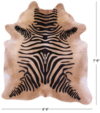 Thumbnail for Zebra Animal Print Natural Cowhide Rug - X-Large 7' 6