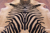 Thumbnail for Zebra Animal Print Natural Cowhide Rug - X-Large 7' 6