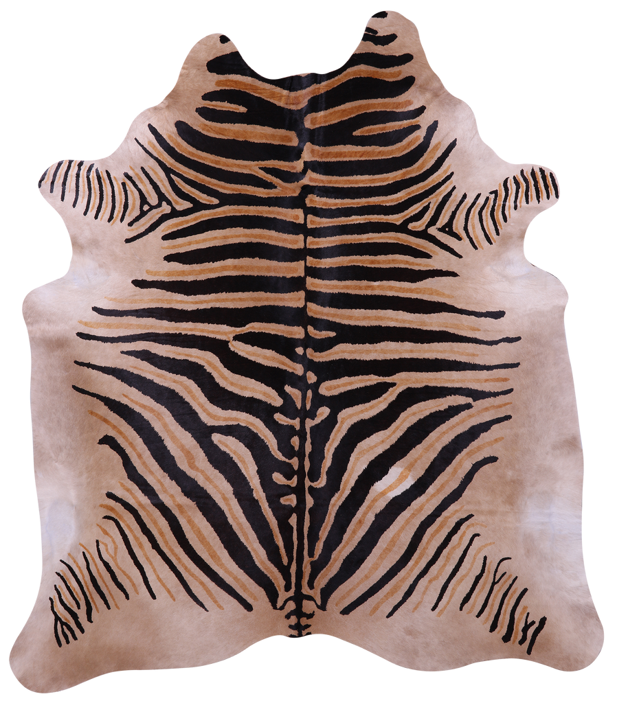 Zebra Animal Print Natural Cowhide Rug - XX-Large 7' 9"H x 6' 7"W