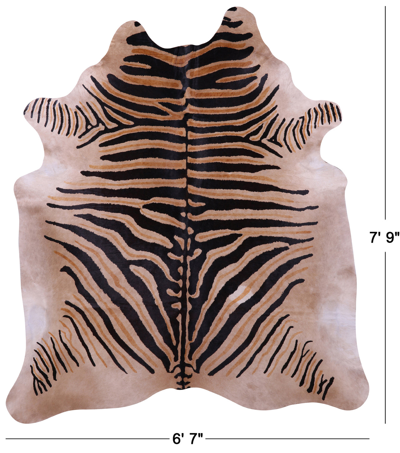 Zebra Animal Print Natural Cowhide Rug - XX-Large 7' 9"H x 6' 7"W