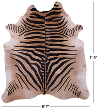 Thumbnail for Zebra Animal Print Natural Cowhide Rug - XX-Large 7' 9