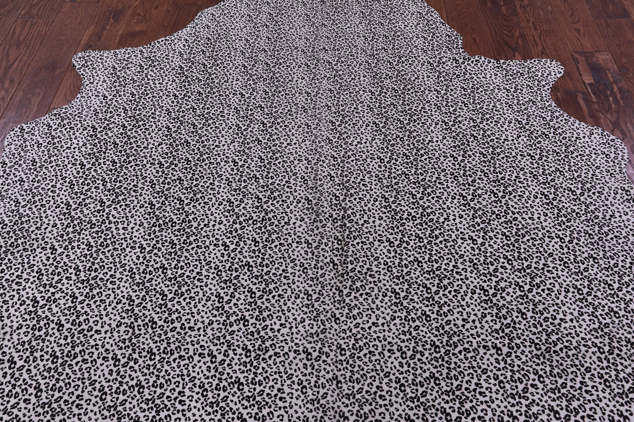 Leopard Animal Print Natural Cowhide Rug - X-Large 7' 4"H x 6' 5"W