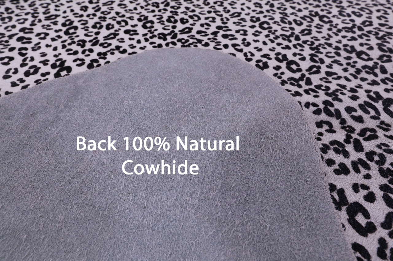 Leopard Animal Print Natural Cowhide Rug - X-Large 7' 4"H x 6' 5"W
