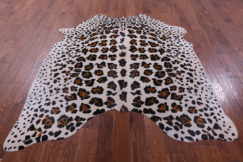 Jaguar Animal Print Natural Cowhide Rug - Large 6' 10