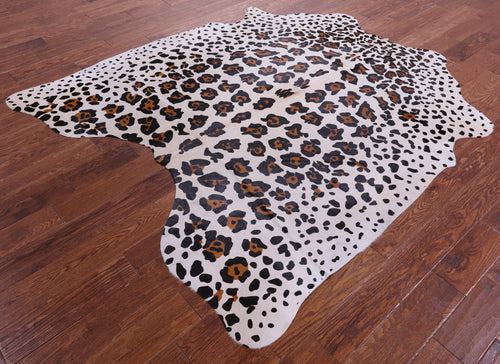 Jaguar Animal Print Natural Cowhide Rug - Large 6' 10