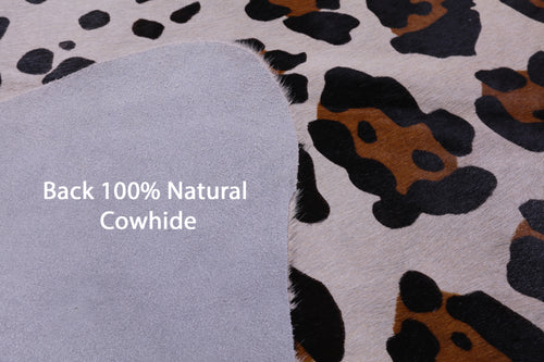 Jaguar Animal Print Natural Cowhide Rug - Large 6' 10