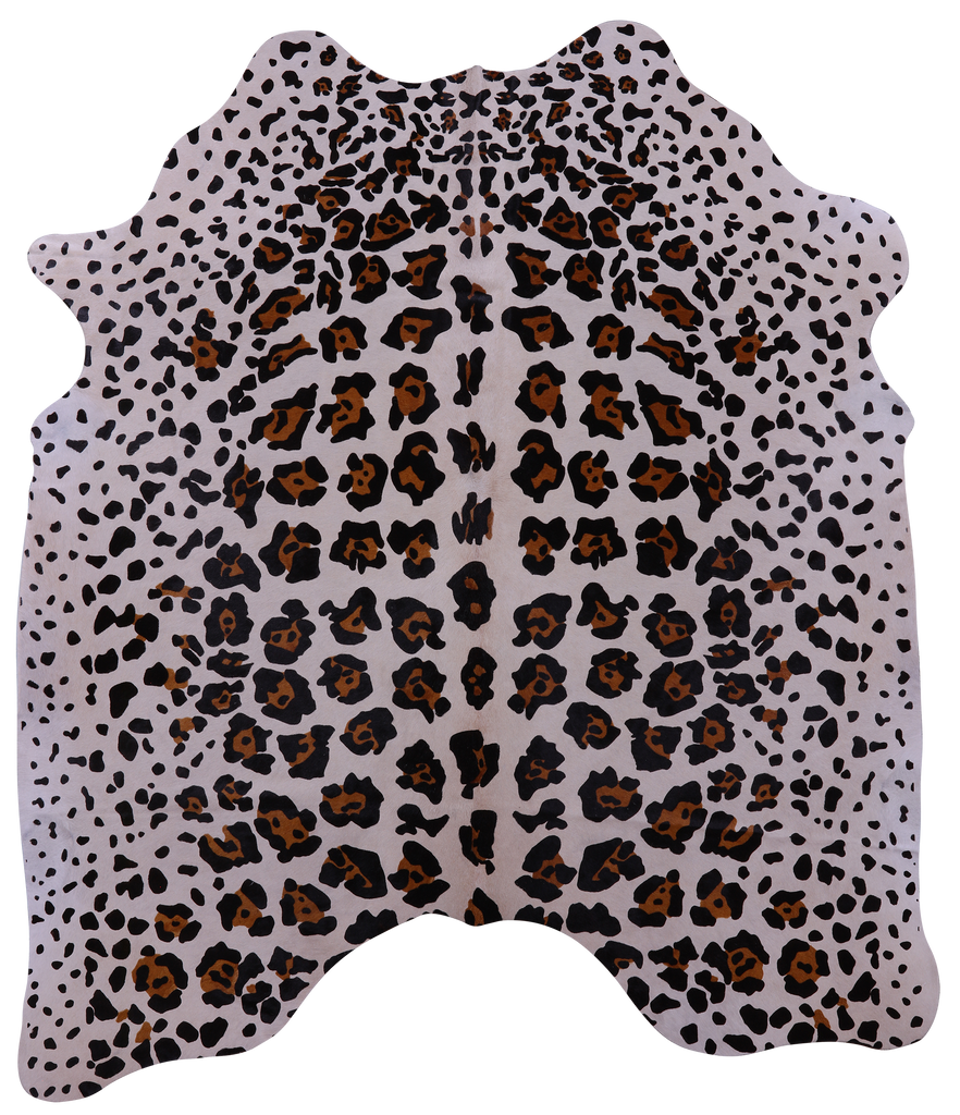 Jaguar Animal Print Natural Cowhide Rug - Large 6' 10"H x 5' 10"W