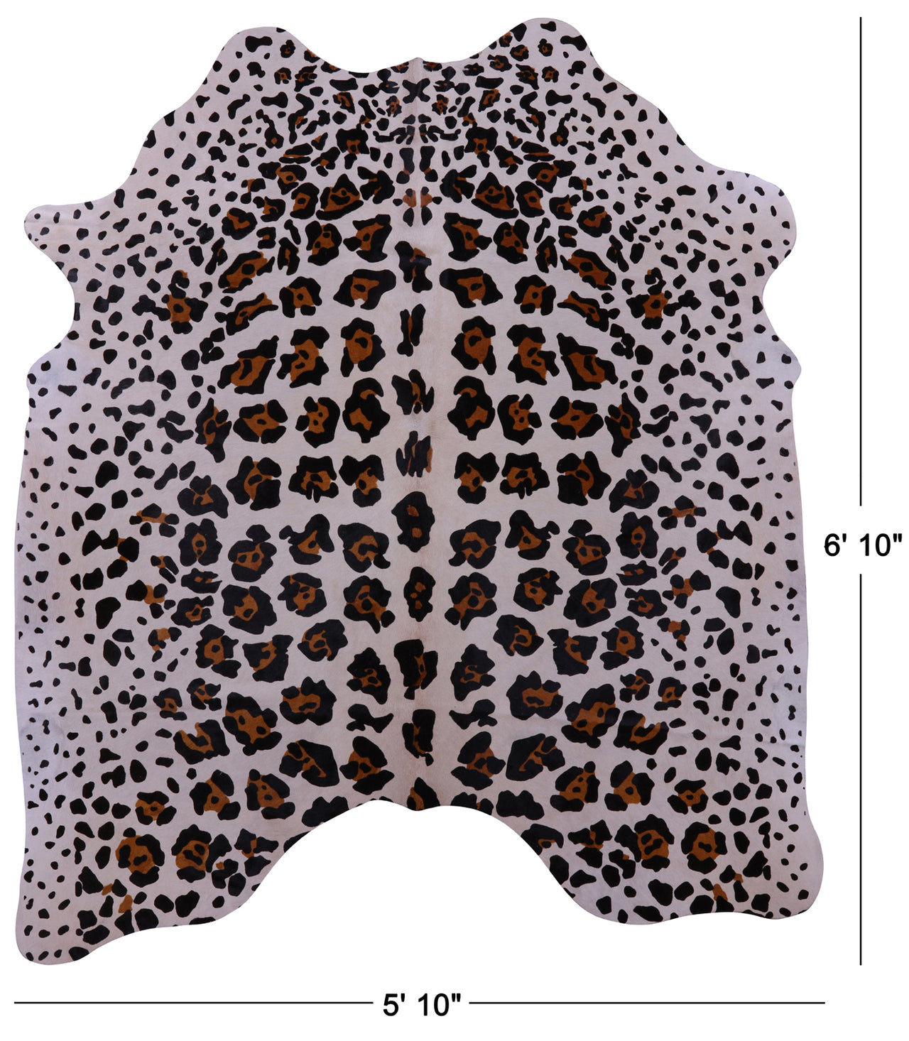 Jaguar Animal Print Natural Cowhide Rug - Large 6' 10"H x 5' 10"W