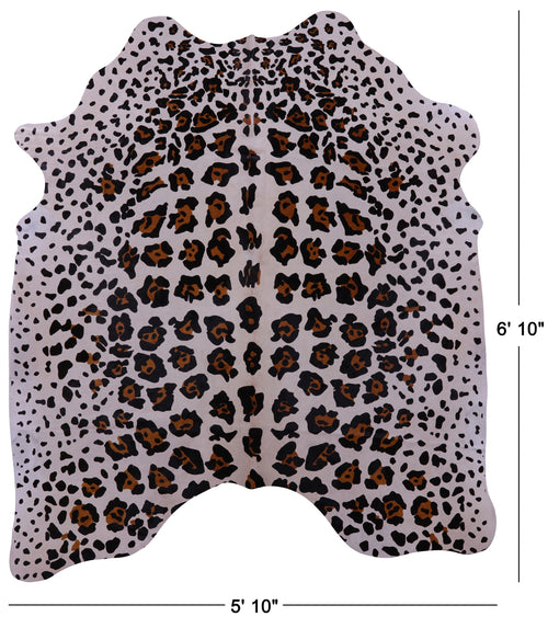 Jaguar Animal Print Natural Cowhide Rug - Large 6' 10