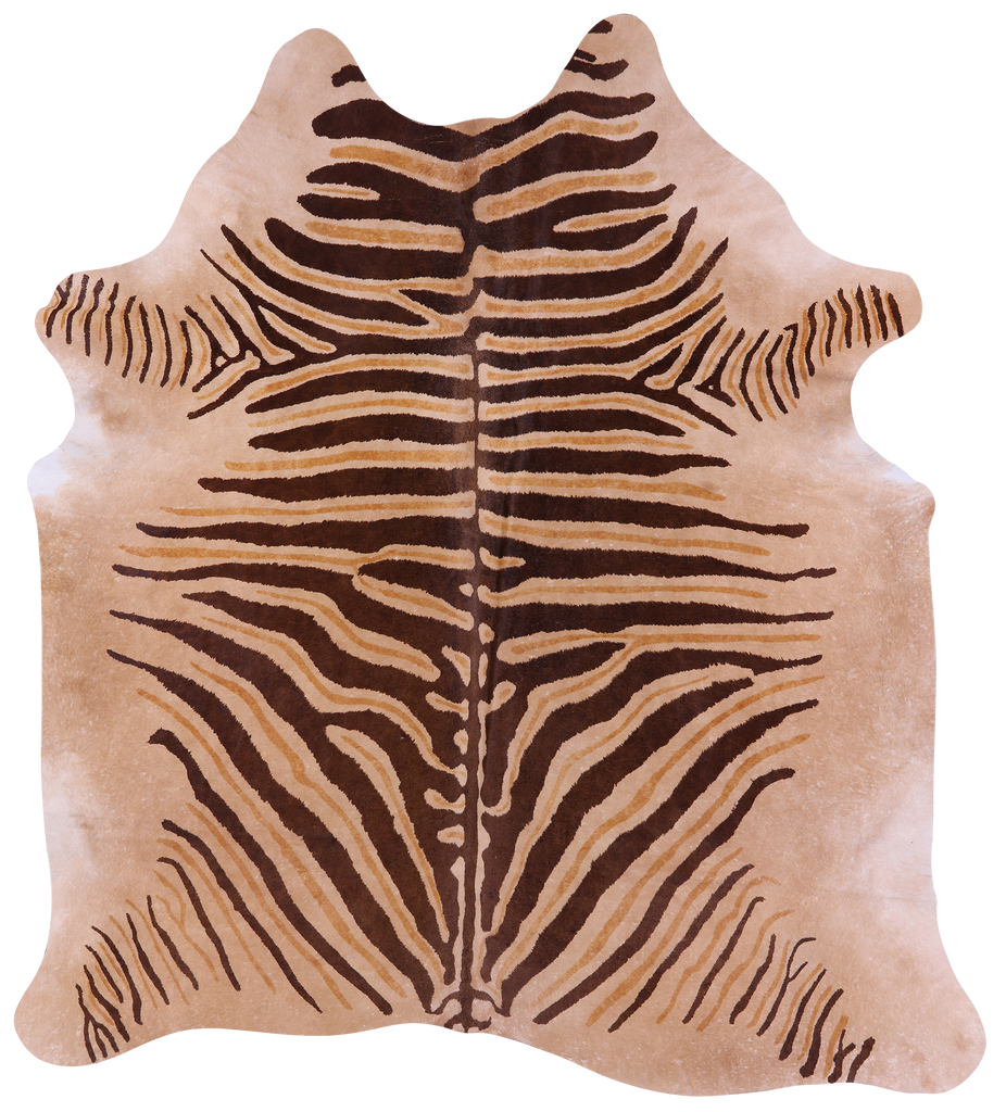Zebra Animal Print Natural Cowhide Rug - X-Large 7' 4"H x 6' 8"W