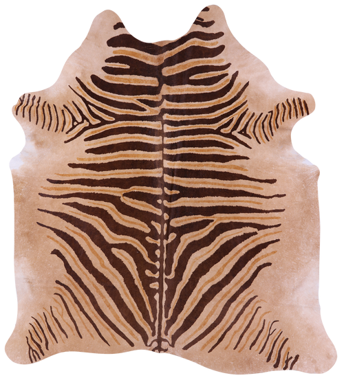 Zebra Animal Print Natural Cowhide Rug - X-Large 7' 4