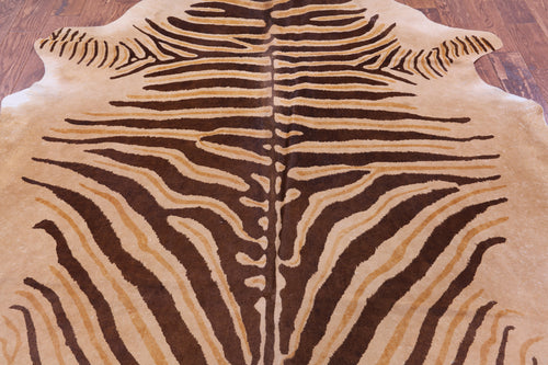 Zebra Animal Print Natural Cowhide Rug - X-Large 7' 4