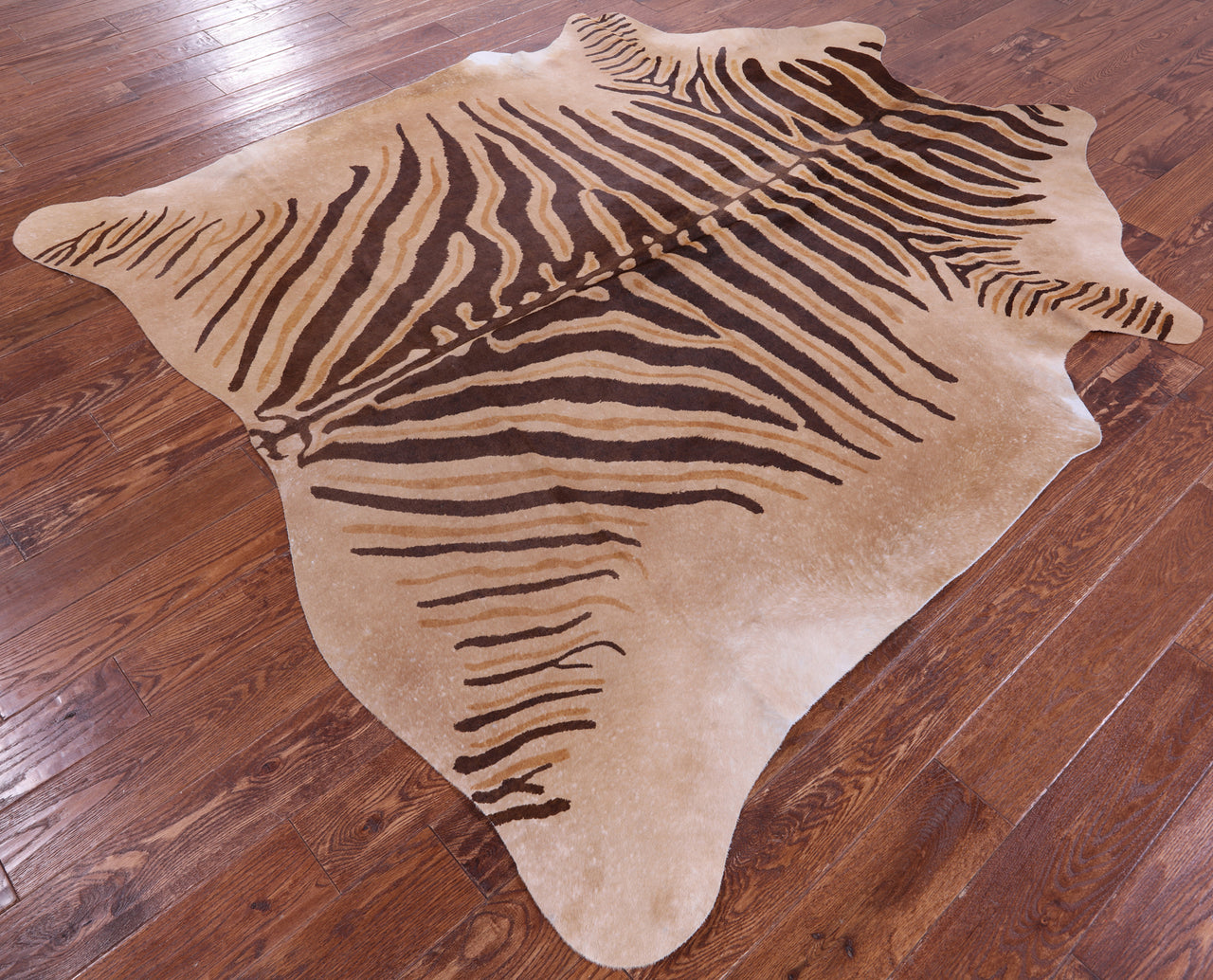 Zebra Animal Print Natural Cowhide Rug - X-Large 7' 4"H x 6' 8"W