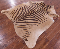 Thumbnail for Zebra Animal Print Natural Cowhide Rug - X-Large 7' 4