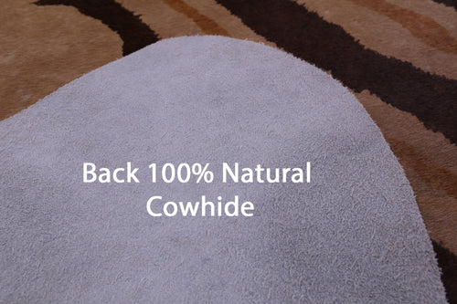 Zebra Animal Print Natural Cowhide Rug - X-Large 7' 4