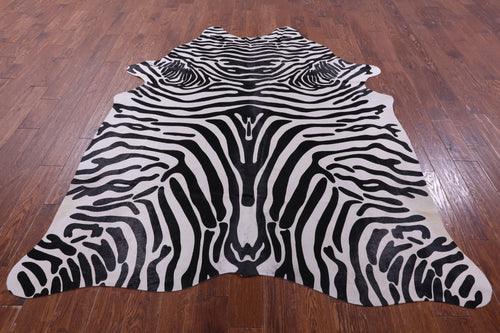 Zebra Animal Print Natural Cowhide Rug - XX-Large 7' 10