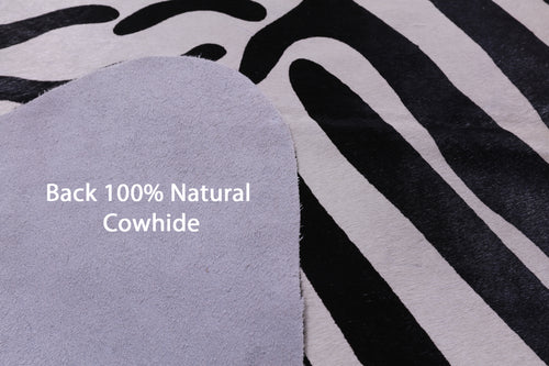 Zebra Animal Print Natural Cowhide Rug - XX-Large 7' 10