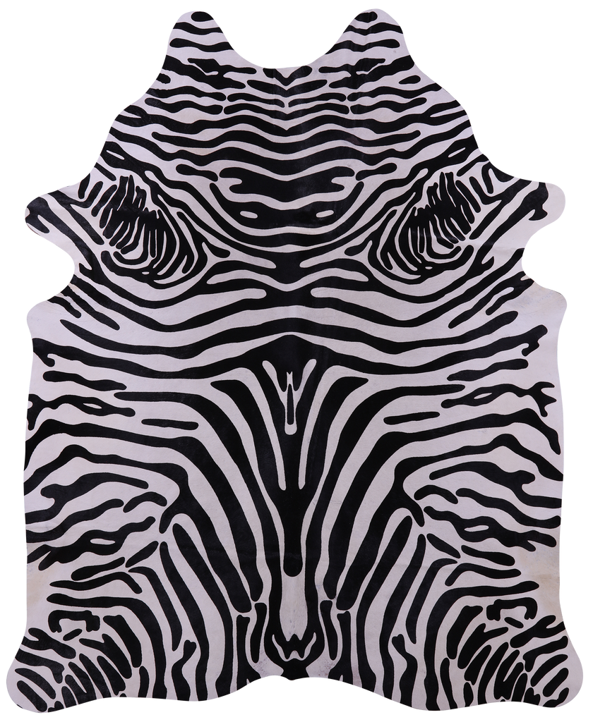 Zebra Animal Print Natural Cowhide Rug - XX-Large 7' 10"H x 6' 1"W