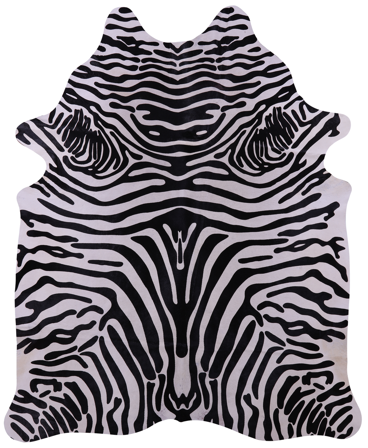 Zebra Animal Print Natural Cowhide Rug - XX-Large 7' 10"H x 6' 1"W