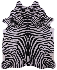 Thumbnail for Zebra Animal Print Natural Cowhide Rug - XX-Large 7' 10
