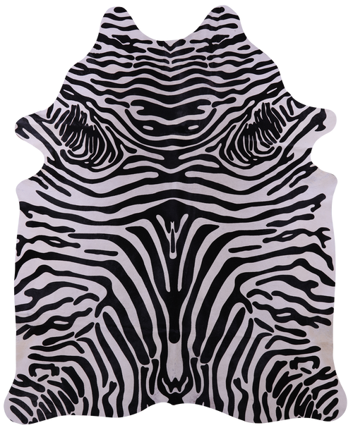 Zebra Animal Print Natural Cowhide Rug - XX-Large 7' 10
