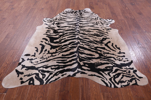 Tiger Animal Print Natural Cowhide Rug - X-Large 7' 2