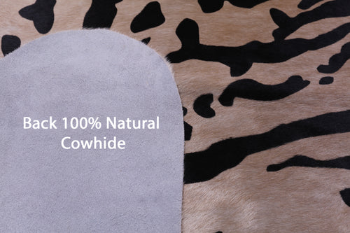 Tiger Animal Print Natural Cowhide Rug - X-Large 7' 2