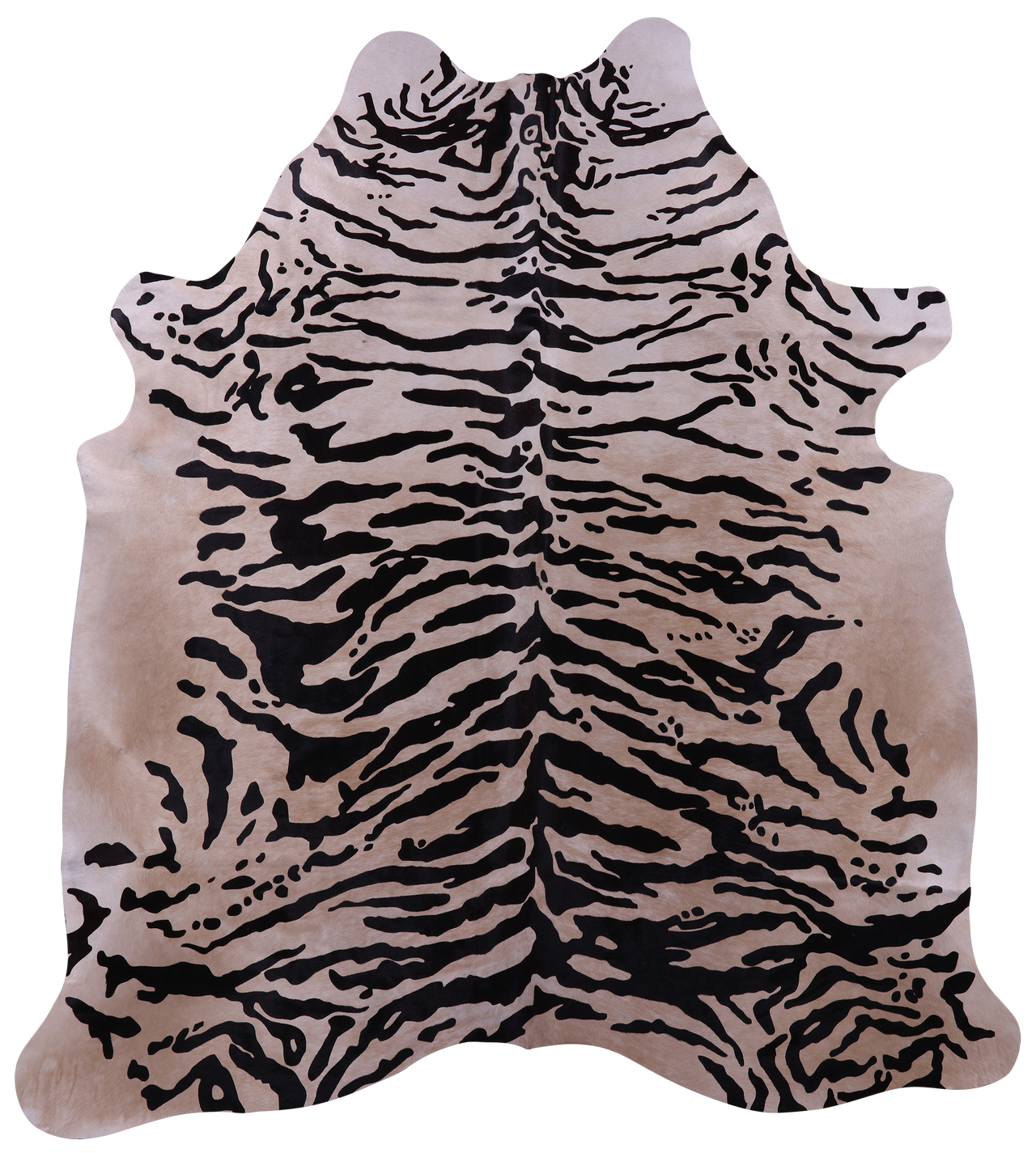 Tiger Animal Print Natural Cowhide Rug - X-Large 7' 2"H x 6' 3"W