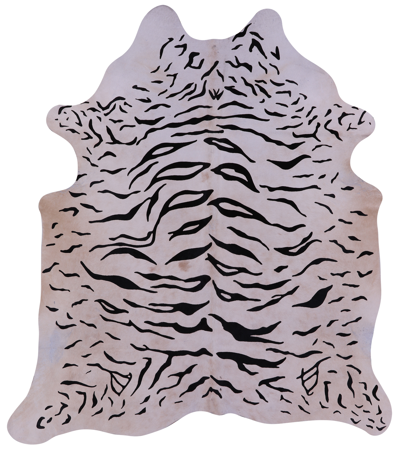 Tiger Animal Print Natural Cowhide Rug - X-Large 7' 2"H x 6' 1"W