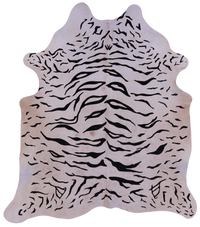Thumbnail for Tiger Animal Print Natural Cowhide Rug - X-Large 7' 2