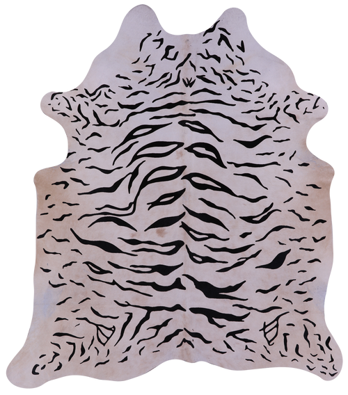 Tiger Animal Print Natural Cowhide Rug - X-Large 7' 2