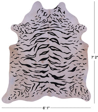 Thumbnail for Tiger Animal Print Natural Cowhide Rug - X-Large 7' 2