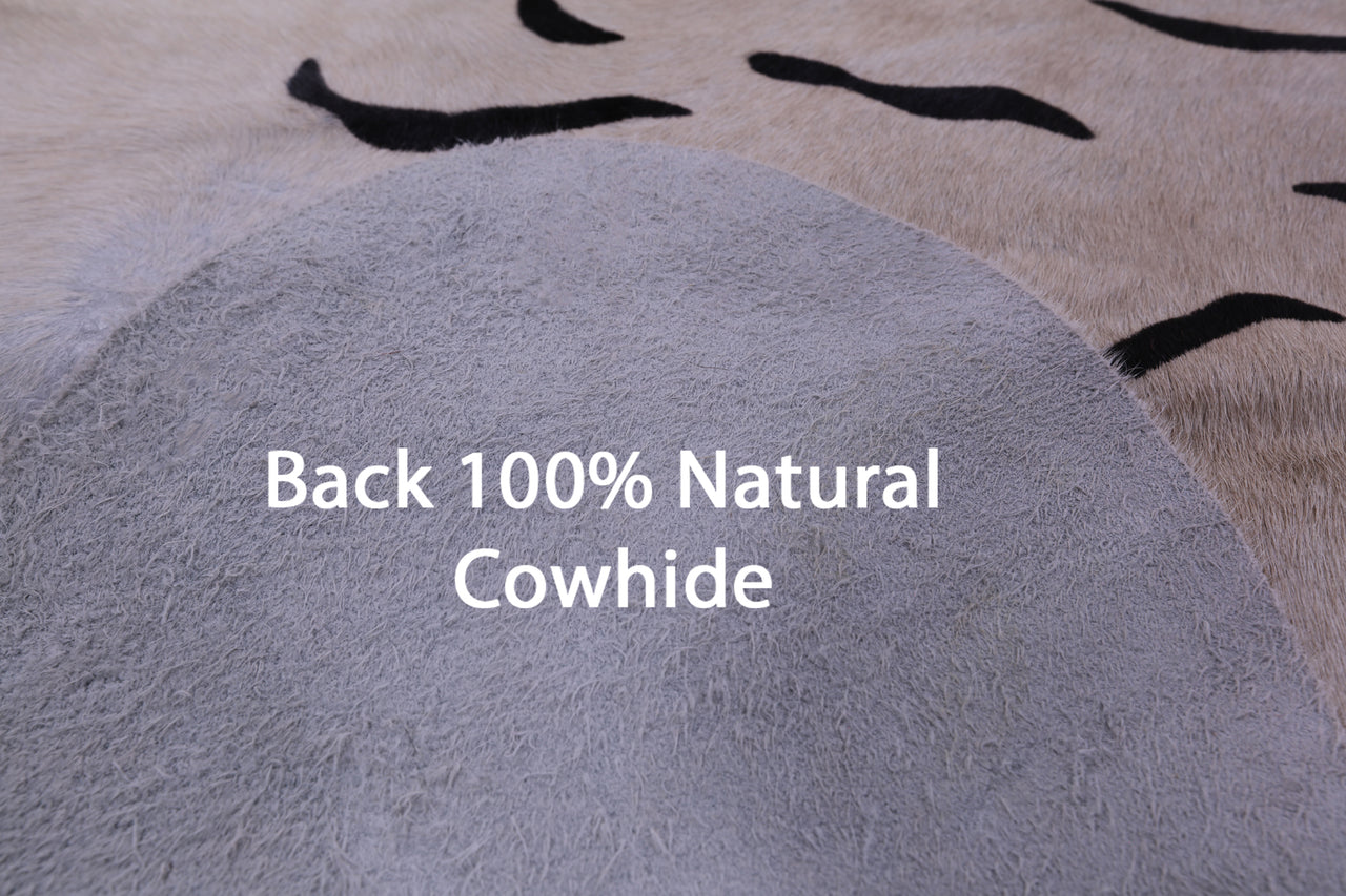 Tiger Animal Print Natural Cowhide Rug - X-Large 7' 2"H x 6' 1"W