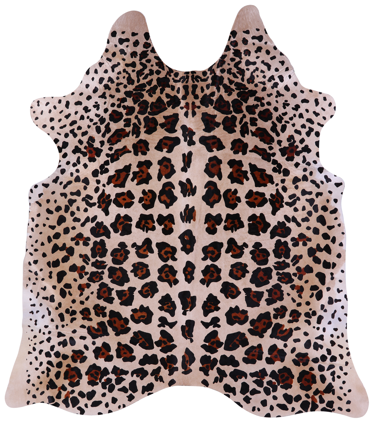 Jaguar Animal Print Natural Cowhide Rug - X-Large 7' 5"H x 6' 4"W