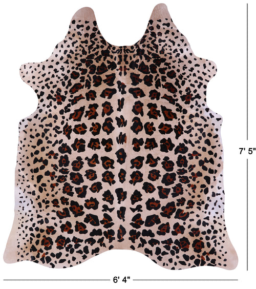 Jaguar Animal Print Natural Cowhide Rug - X-Large 7' 5