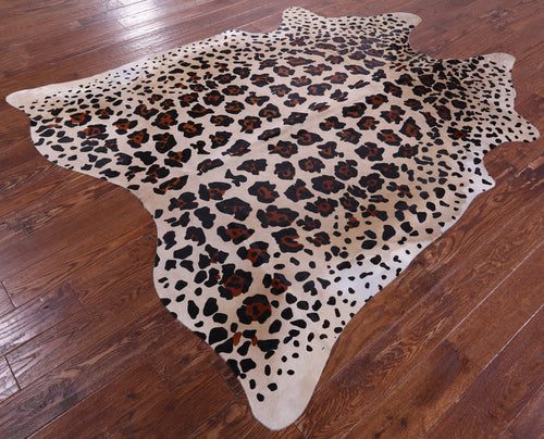 Jaguar Animal Print Natural Cowhide Rug - X-Large 7' 5