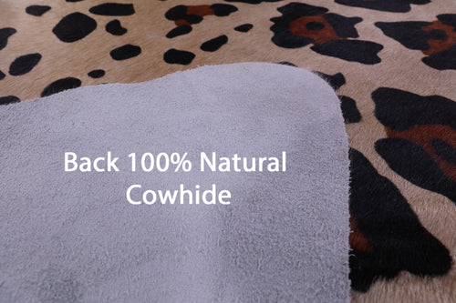 Jaguar Animal Print Natural Cowhide Rug - X-Large 7' 5