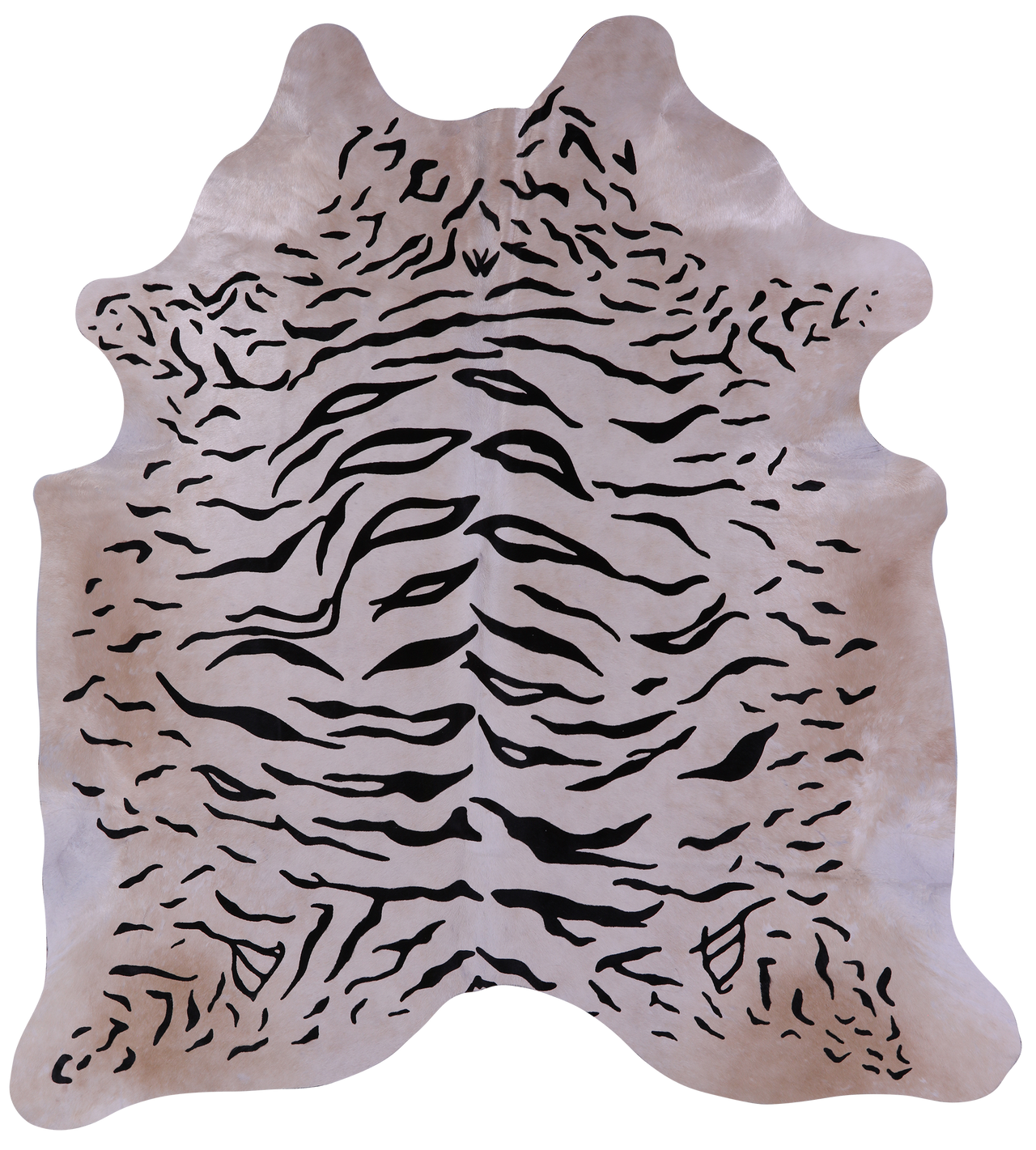 Tiger Animal Print Natural Cowhide Rug - X-Large 7' 3"H x 6' 6"W