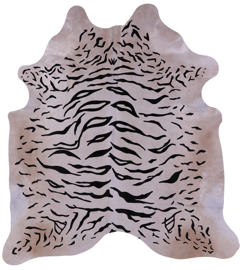 Tiger Animal Print Natural Cowhide Rug - X-Large 7' 3