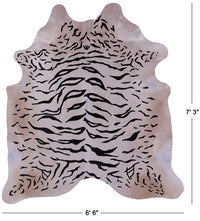 Thumbnail for Tiger Animal Print Natural Cowhide Rug - X-Large 7' 3