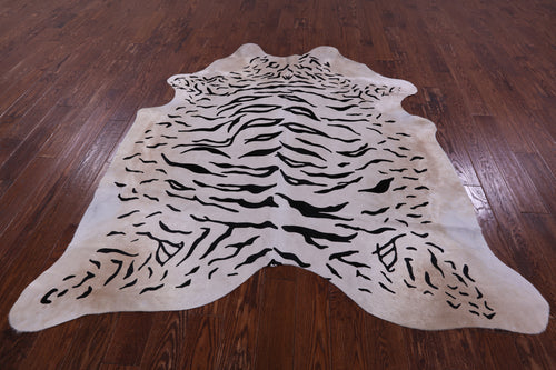 Tiger Animal Print Natural Cowhide Rug - X-Large 7' 3