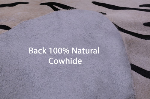 Tiger Animal Print Natural Cowhide Rug - X-Large 7' 3
