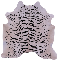 Thumbnail for Tiger Animal Print Natural Cowhide Rug - Large 6' 10