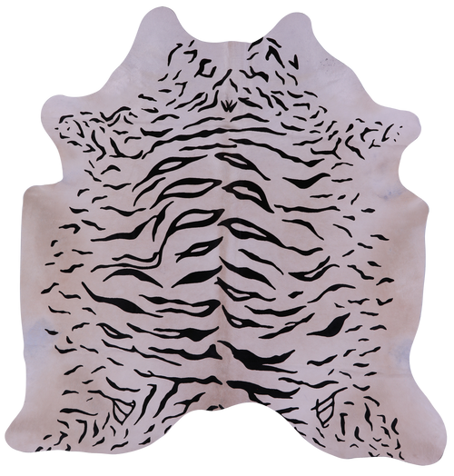 Tiger Animal Print Natural Cowhide Rug - Large 6' 10