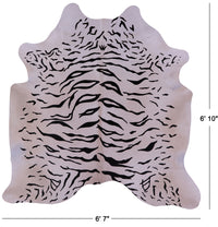Thumbnail for Tiger Animal Print Natural Cowhide Rug - Large 6' 10